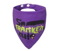 ICEMOOD Halloween Dog Bandanas Costume - So Franken Cute - Slogan Printed Holiday Pet Bandana Snap Button Triangle Scarf, 30-75lbs, Medium and Large Breed