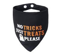 ICEMOOD Halloween Dog Bandanas with Saying - No Tricks Just Treats - Holiday Cat Triangle Neck Scarf, Costume Pet Accessories, 5-30lbs, Small and Medium Breed