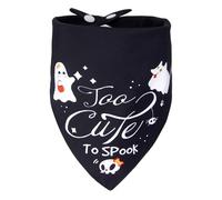 ICEMOOD Halloween Dog Bandanas with Saying - Too Cute to Spook - Holiday Cat Triangle Neck Scarf, Costume Pet Accessories, 5-30lbs, Small and Medium Breed