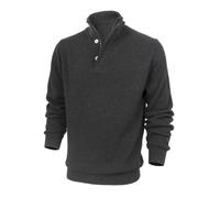 ICEMOOD Mens Half Zip Pullover Jumper Wool Blend Turtleneck Sweater Zipped Up Long Sleeve Zipper Fashion Knit Shirt, Black, Medium