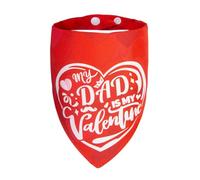 ICEMOOD My Dad is My Valentine Dog Bandanas for Valentine's Day 2-in-1 Reversible Cute Lettering & Red Heart Pattern Holiday Costume Pet Scarf with Snap Button for Small & Medium Breeds (5-30lbs)