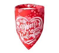 ICEMOOD My Mom is My Valentine Dog Bandanas for Valentines Day Reversible 2-in-1 Cute Lettering & Red Heart Pattern Holiday Costume Pet Scarf with Snap Button for Small & Medium Breeds (5-30lbs)