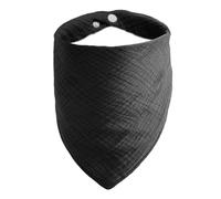 ICEMOOD Pet Cotton Bandanas with Adjustable Snap Button for Small Puppies - Plain Dog Bandana,Black,M