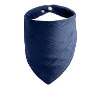 ICEMOOD Pet Cotton Bandanas with Adjustable Snap Button for Small Puppies - Plain Dog Bandana,Navy,M