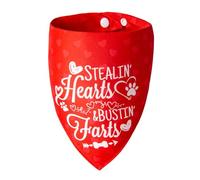 ICEMOOD Reversible Dog Bandanas for Valentine's Day - Cute Lettering & Heart Pattern 2-in-1 Holiday Costume Pet Scarf, 1pack Snap Button Bandana for Medium & Large Breed (30-75lbs)