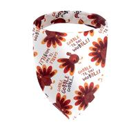 ICEMOOD Small Dog Thanksgiving Bandana Gobble Turkey Outfit for 2-7lbs Pets | My first thanksgiving dog costume, cute turkey "Gobble Till You Wobble" text, snap button scarf, extra small breeds 2-7lbs