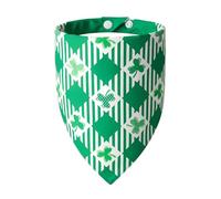 ICEMOOD St Patricks Day Dog Bandanas Plaid Shamrock 3 Leaves - Pet Scarf with Adjustable Snap Button Cute Lucky Holiday Costumes for Irish Festivals, Small & Medium Breeds (5-30lbs)