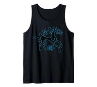 Iceni Celtic Horse Cyan Art Tank Top