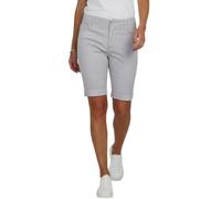 iceoolfashion Women's Stretch Chino Shorts, Mid-Waist | Ladies Mid Waist Jean Style Bermuda Slim Fit Shorts Turn Up Cuffs Summer