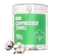 icepac Compressed Towels, Camping, Disposable Face Compressed Towels, Magic Towel, Compressed Towel for Travel, Camping,Hiking (8x9in) (White 160)