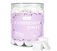 icepac Compressed Towels, Camping, Disposable Face Compressed Towels, Magic Towel, Compressed Towel for Travel, Camping,Hiking (White 160)