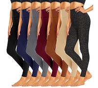 iceROSE 7 Pack Leggings for Women, High Waisted Tummy Control Soft Black Yoga Leggings for Workout Running Maternity