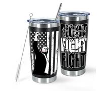 Icesip 20 oz Trump Coffee Mug with Lid and Straw, 20oz Stainless Steel Travel Tumbler Cup, Trump Fight Gifts Donald Trump Merchandise, Vacuum Insulated Mug for Hot and Cold Drinks, Black 1pack