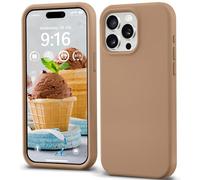 IceSword iPhone 15 Pro Max Case Milk Tea (2023), Liquid Silicone Case Phone Cover Slim Protective, Soft Anti-Scratch Microfiber Lining, Light Brown Beige Warm Tan [Shockproof] 6.7inch 15PM - Milk Tea