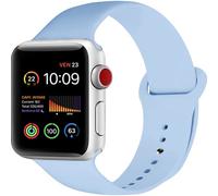 IceSword Sport Band for Apple Watch Band 41mm 40mm 38mm, Soft Silicone Band with Classic Clasp for iWatch Series SE 8 7 6 5 4 3 2 1 for Women Men, 38/40/41mm, Light Blue