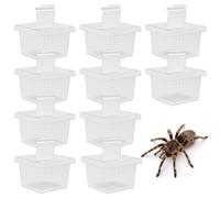 Iceten 10pcs Reptile Feeding Box - Portable Habitat Reptile Breeding Case Hatching Containers for Scorpion Centipede Lizard Horned Frog Beetle Stick Insect Tarantula(6.8 * 6.8 * 4.5cm)