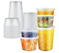 Iceten Pack of 30 Food Containers With Lids - Reusable and Washable Deli Containers with Lids - BPA-free Food Containers - 3 Sizes 8,16 & 32 Oz - Microwave & Dishwasher Safe