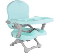 Iceten Portable Baby High Chair Booster Seat, Suitable for Children Aged 6 Months to 3 Years, Adjustable Height, Weight Capacity 15 kg,Removable Tray, Equipped with Safety Straps(Green)