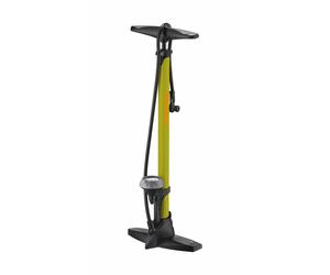 IceToolz Steel Barrel Dual Valve Floor Pump A451 - Yellow