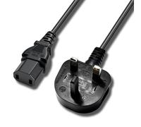 Icetop 2m Mains Power Cable C17, UK Plug 2-Pin Power Lead Compatible with Xbox One/360/360E, PS4 Pro, Projectors, Printer, Blu-ray Player, Electric Kettle and More Small Sppliances Black