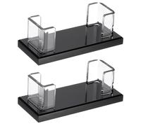 Icetop Business Card Holder, 2 Pcs Crystal Clear Desktop Name Card Organiser with Weighted Base Professional Display for Office Home Trade Shows Reception