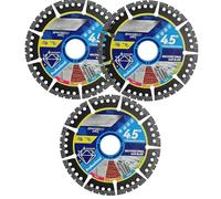 Icetop Diamond Multi-Purpose Saw Blades, 3 Pcs 115mm/4.5" Ultra Thin 1.2mm Angle Grinder Disc for Tile Steel PVC Marble Wood