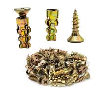 Icetop Expansion Anchor Screws Set, 100Pcs 6×14MM Hinge Repair Anchor Kit | Expansion Screw Set Self-Drilling Serrated Bolts for Cabinets Stripped Hole Fix