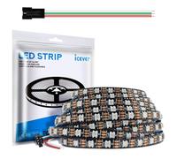 icever WS2812B LED Strip Light for PC - 5m RGB 5050SMD Addressable Pixels PCB Black Articulated Illusion Color for WS2812B Addressable LED Strip - DC5V