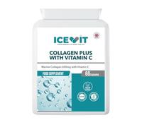 ICEVIT Collagen Plus with Vitamin C, Marine Collagen Capsules, 1200mg Collagen per Serving, Vitamin C 24mg, 60 Capsules, Food Supplement, Letterbox Friendly Flat Bottle