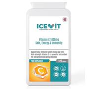 ICEVIT Vitamin C 1000mg - 120 Vegan Tablets | High Strength VIT C | Immune Support | Antioxidant Protection | Energy & Skin Health | Made in UK | Non-GMO | 4 Month Supply | Food Supplement
