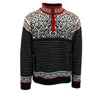 ICEWEAR Björn Wool Lined Sweater Norwegian Style Quarter Zip Light 100% Worsted Wool Long Sleeve Outdoor Sweater | Black - Large