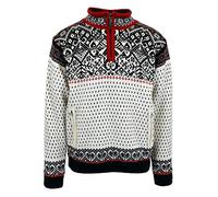 ICEWEAR Björn Wool Lined Sweater Norwegian Style Quarter Zip Light 100% Worsted Wool Long Sleeve Outdoor Sweater | White - Small