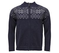 ICEWEAR Dagur Wool Men Sweater | 100% Icelandic Wool High Collar Norway | Long Sleeve Breathable Knit Design Warm Jumper | Full Zipper | Navy - Large