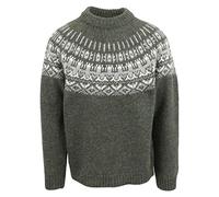 ICEWEAR Elís Sweater Lopapeysa Design 100% Icelandic Wool Long Sleeve Winters Sweater Without Zipper | Green - XXL