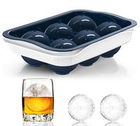 ICEXXP Whiskey Ice Ball Maker, [Fill without Funnel & Easy Release] 2.2'' Round Large Iced Cube Trays with Cover, Reusable Sphere Silicone Ices Tray with Lids for Bourbon, Gift for Brandy Lover