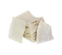 ICEYLI 30 Pcs 4 x 3 Inches Natural Unbleached Cotton Drawstring Bags Spice/Herbs/Tea Bags,Muslin Bags Sachet Bag for Home Supplies
