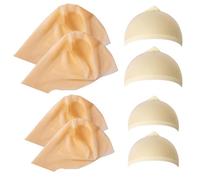 Iceyyyy 8 Piece Bald Caps Makeup Latex Bald Cap Head Wig Cap Costume Accessory for Adults Teens for Halloween, Theme Party