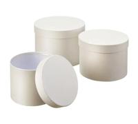 ICFPWR Round Florist Flower Hat Boxes Set of 3 Off-white (4654)