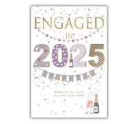 ICG 2025 Engagement Card - Engaged in 2025 - Engagement Congratulations Champagne and Confetti Design and Special Finishes - Eco-Friendly Card for Couples, Both of You