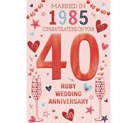 ICG 2025 Ruby Anniversary Card - 40 Years - Year You Were Married Card with Married in 1985 Love Hearts and Champagne Design and Special Finishes - Eco-Friendly Card for Couples, Both of You