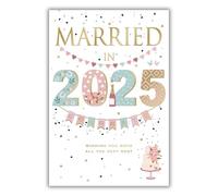 ICG 2025 Wedding Card - Married in 2025 - Wedding Congratulations Champagne and Confetti Design and Special Finishes - Eco-Friendly Card for Couples, Both of You
