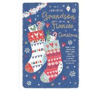 ICG Christmas Card for Grandson and Fiancée, Traditional Design, 15 x 23 cm