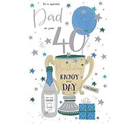 ICG Dad 40th Birthday Card - Grey With Black Bottle & Silver Text 9" x 6"