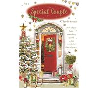 ICG For A Special Couple Christmas Card - Festive Porch with an Embossed Foil Flitter Finish