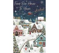 ICG From Our House to Yours Christmas Card - Santa Flying over a Snowy Village with a Foil Finish