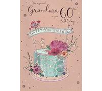 ICG Grandma 60th Birthday Card - Lilac Flowers 9" x 6"
