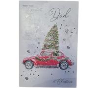 ICG Greatest Dad Christmas Card - Retro Car Christmas Tree