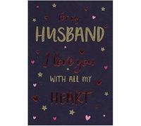 ICG Husband Birthday Card From the Sparkle & Shine Range - I Love You With All My Heart - Foil, Flitter and Embossed Finish - for Him