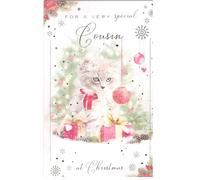 ICG Special Cousin Christmas Card with Cat Design, 12 x 19 cm