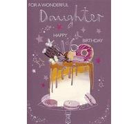 ICG Wonderful Daughter Happy 16th Age 16 Birthday Card - Birthday Cake Stars